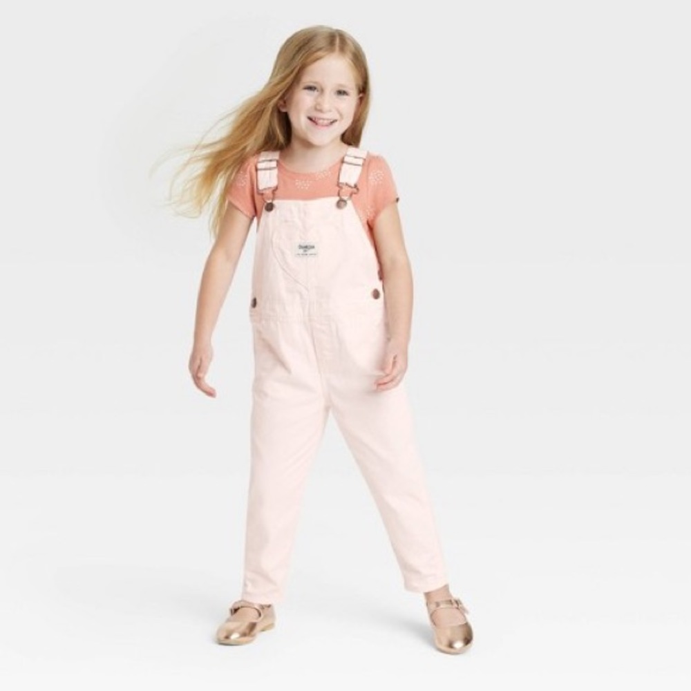 Oshkosh b’gosh light pink overalls girl toddler baby